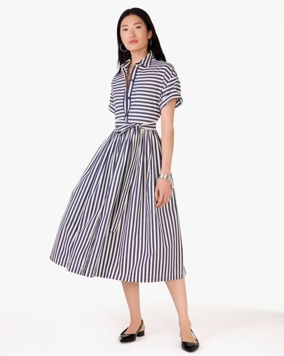 kate spade Dresses & Skirts - Kate Spade Striped Short Sleeves Midi Shirt Dress - XL